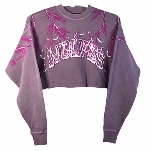 Darc Sport League of Shadows‎ Cropped Sweatshirt Women's Small Violet Crewneck
